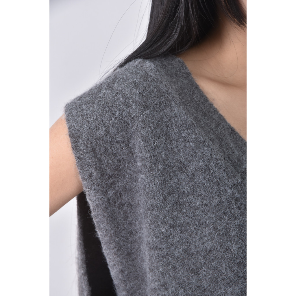 (F) 質感V領灰色上衣二手衣, , large