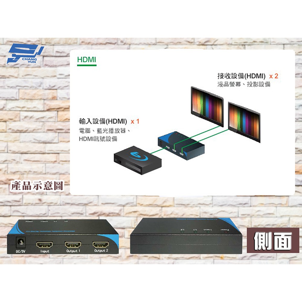 昌運監視器 HSP-5022 1進2出 HDMI廣播分配器  附電源線, , large