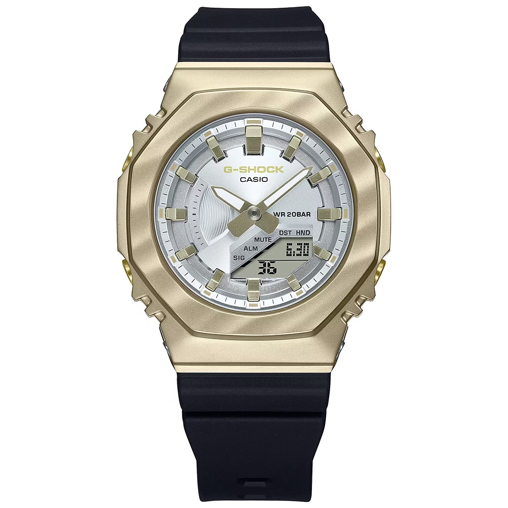 CASIO 卡西歐 G-SHOCK 八角 香檳金系列雙顯手錶 GM-S2100BC-1A, , large
