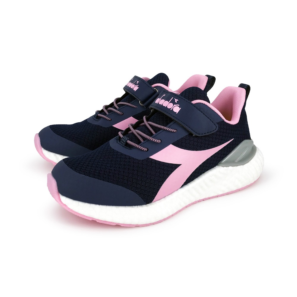 DIADORA迪亞多那 創新彈力科技大童鞋 童運動鞋 童鞋 魔鬼氈 透氣 保護後跟 緩震 止滑 藍白 黑綠 梅紅 藍粉, , large