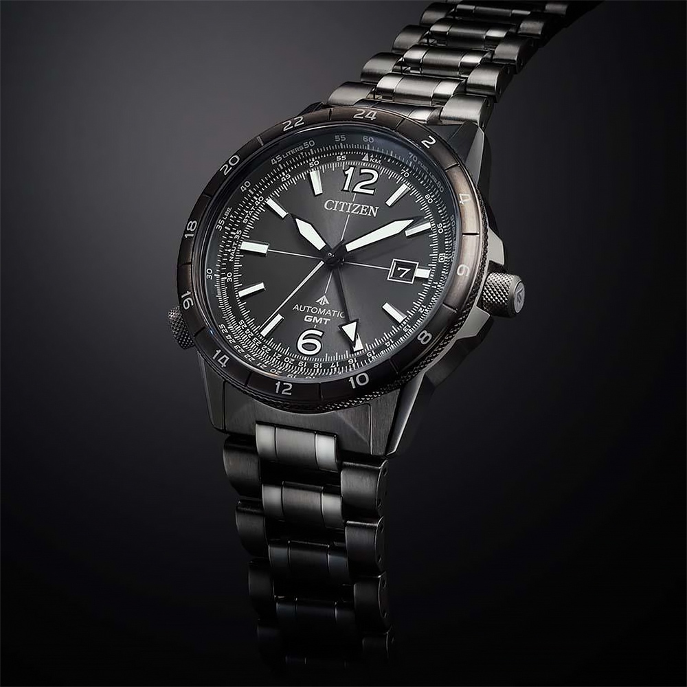 CITIZEN 星辰 PROMASTER 限量飛行錶 GMT 兩地時間抗磁機械錶 NB6045-51H, , large