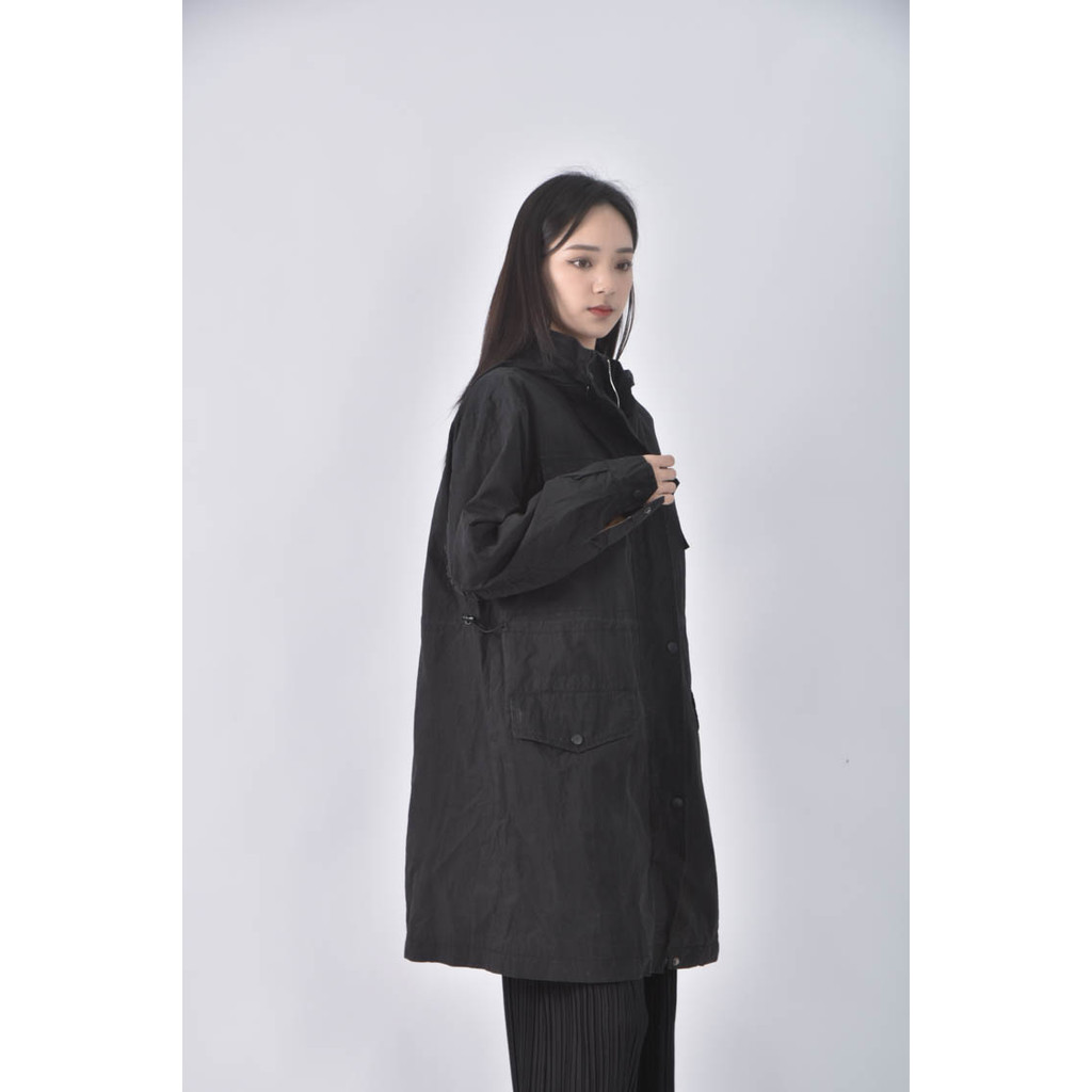 (XL) 風衣黑色外套二手衣, , large