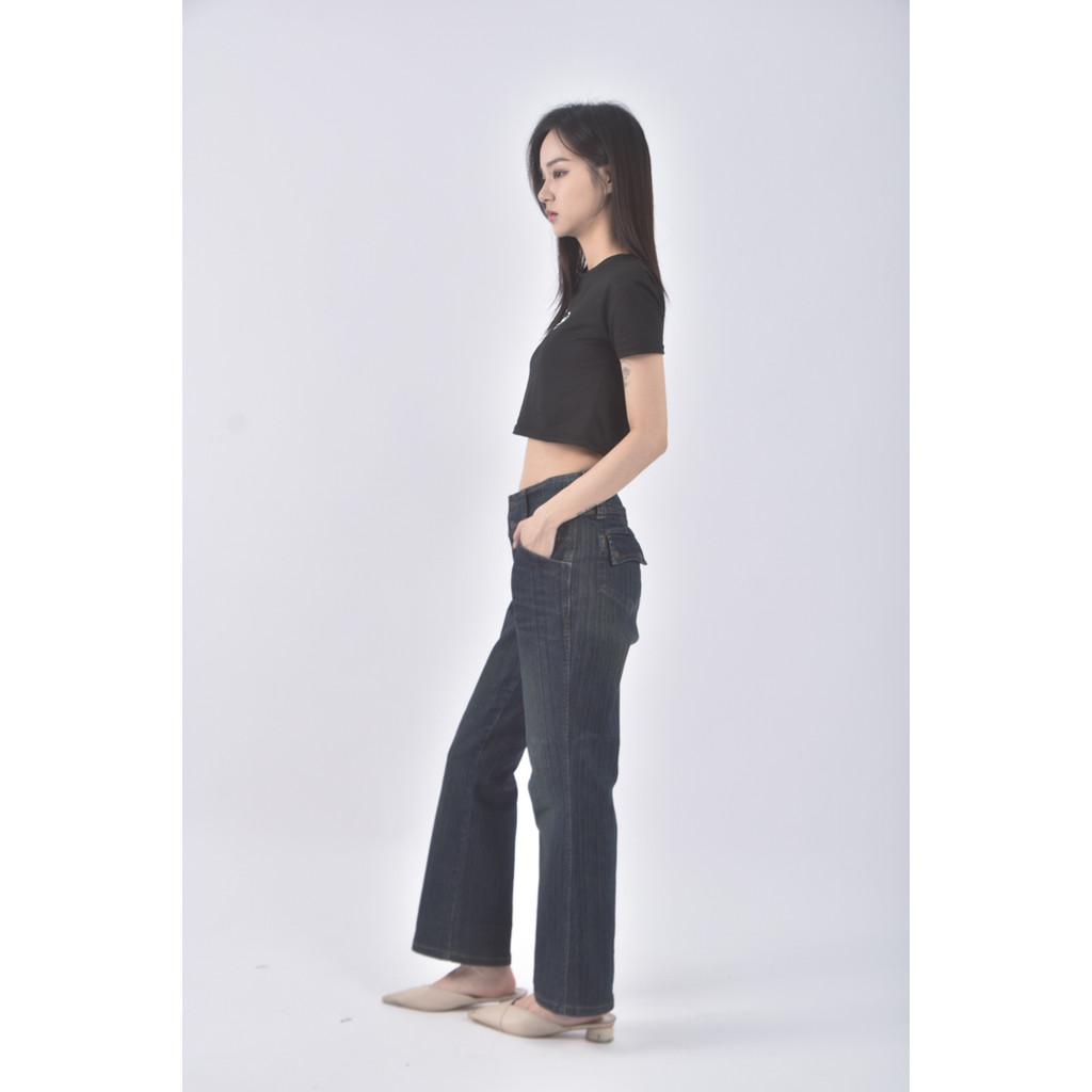 (XL) used丹寧牛仔質感藍色長褲二手衣, , large