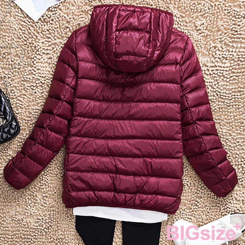 大尺碼-白鴨絨羽絨外套-紫/黑/酒紅-0108610, , large