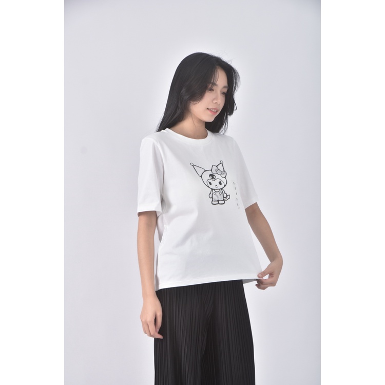 (S) uniqlo質感棉質純棉庫洛米白色短袖上衣二手衣, , large