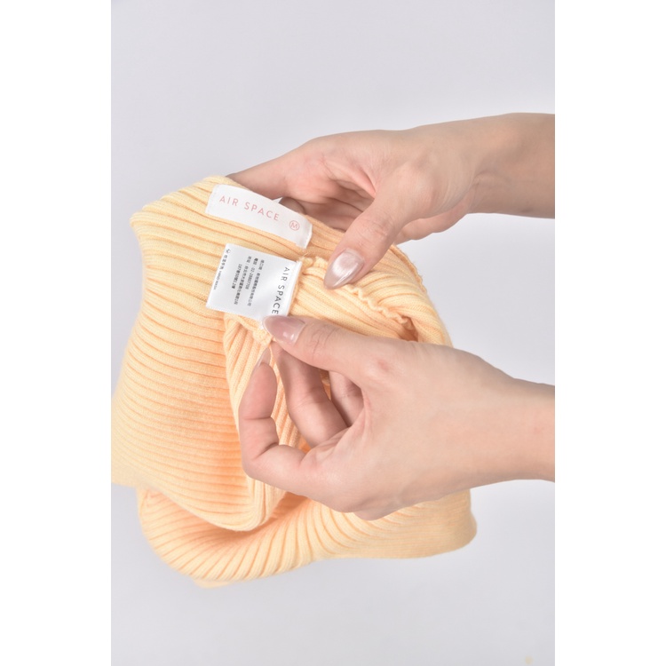 (S) air space質感修身短版無袖黃色上衣二手衣, , large