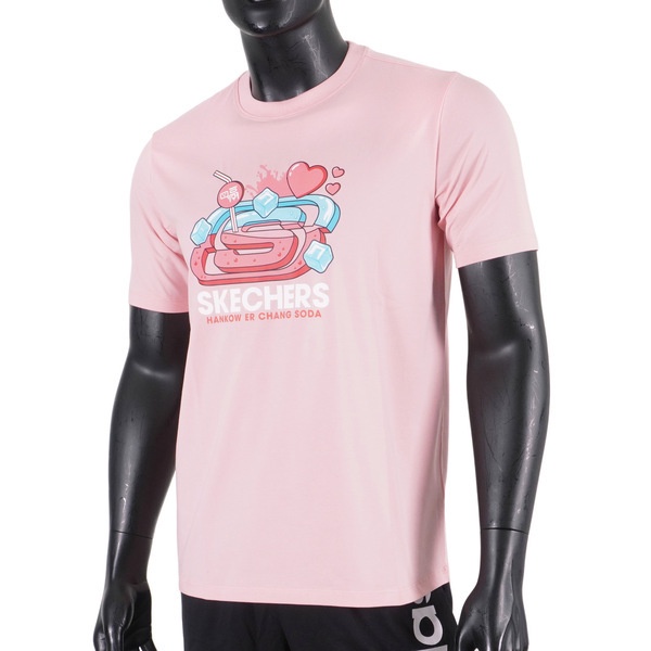 Skechers 男女 短袖 上衣 T恤 圓領 趣味LOGO 夏日 舒適 穿搭 粉紅 [L221U041-00BV], , large