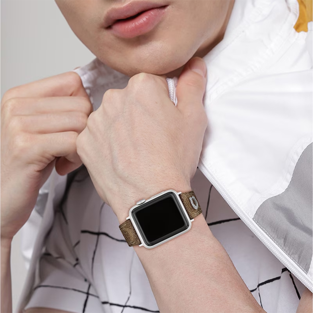 COACH Apple Watch 錶帶 38/40/41mm 適用 C字皮錶帶 - 咖啡色 (不含手錶)CO14700289, , large