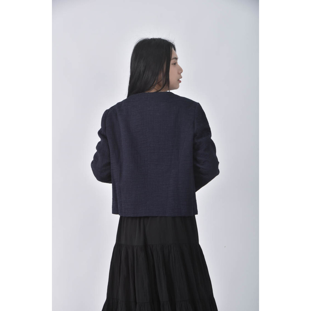 (M) g2000質感棉質拉線藍色外套二手衣, , large