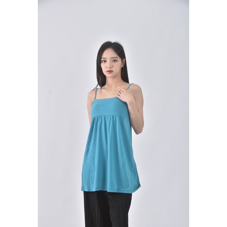 (S) uniqlo質感棉質無袖綠色上衣二手衣, , large