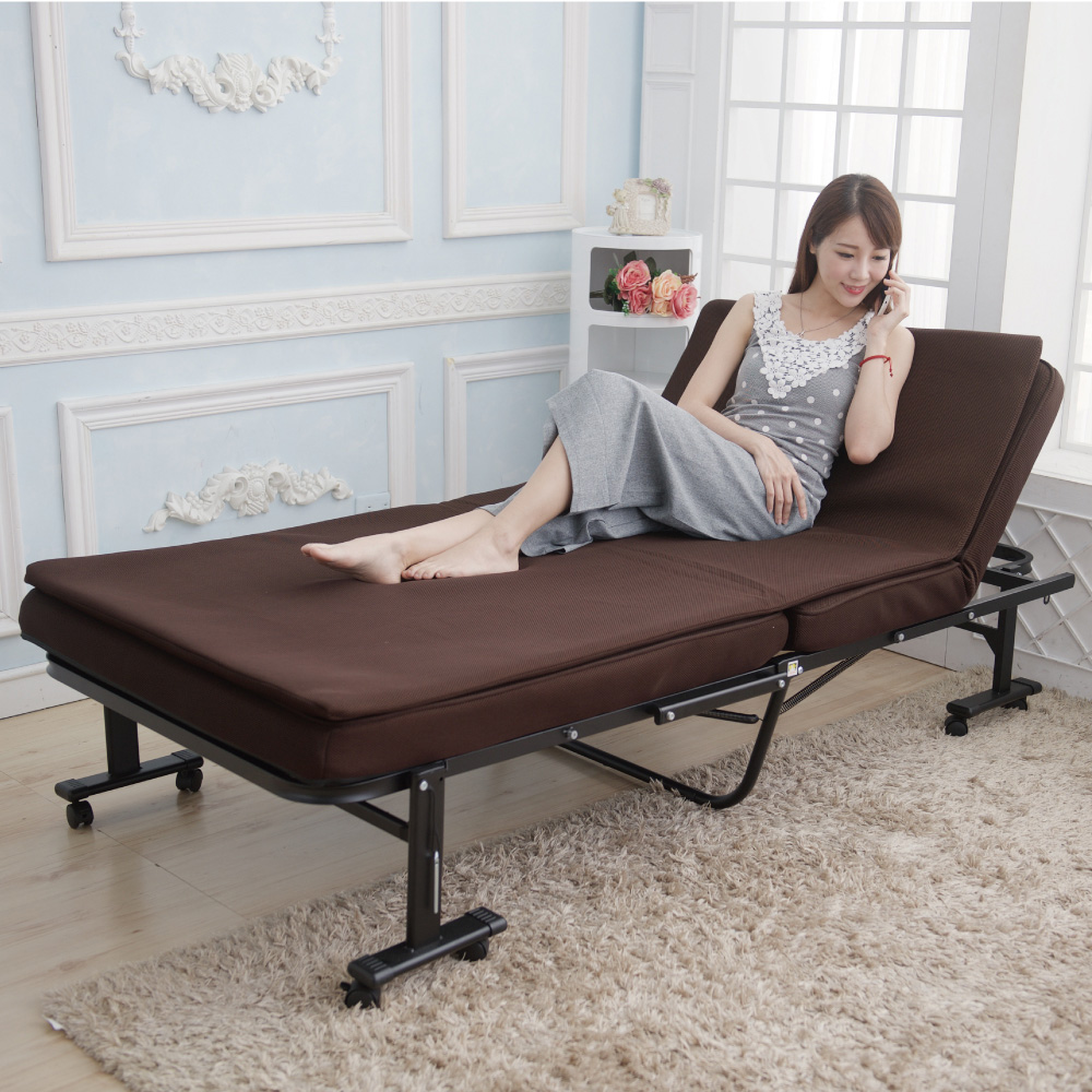 《Simple Life》Height-enhancing 14-section assembly-free folding bed (with free memory foam mattress)-MTN, , large
