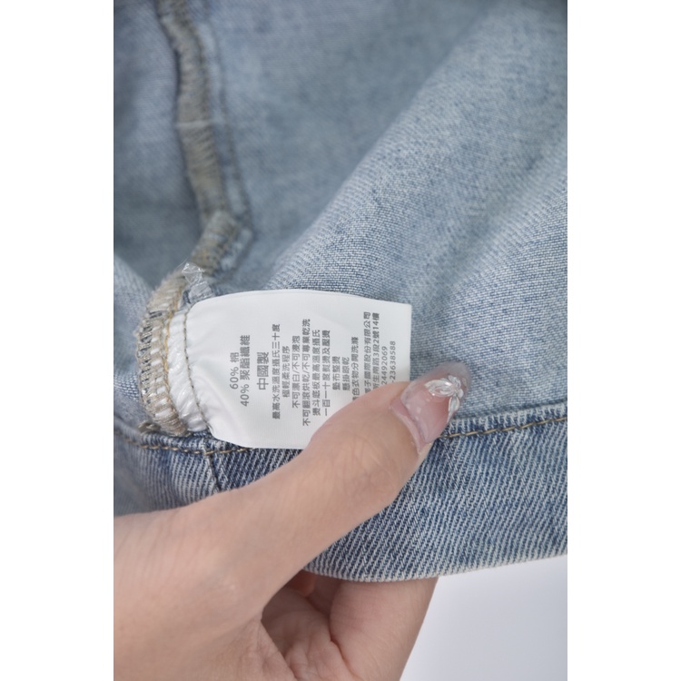 (M) 【金莎私服】caco丹寧牛仔質感棉質背心藍色外套二手衣, , large