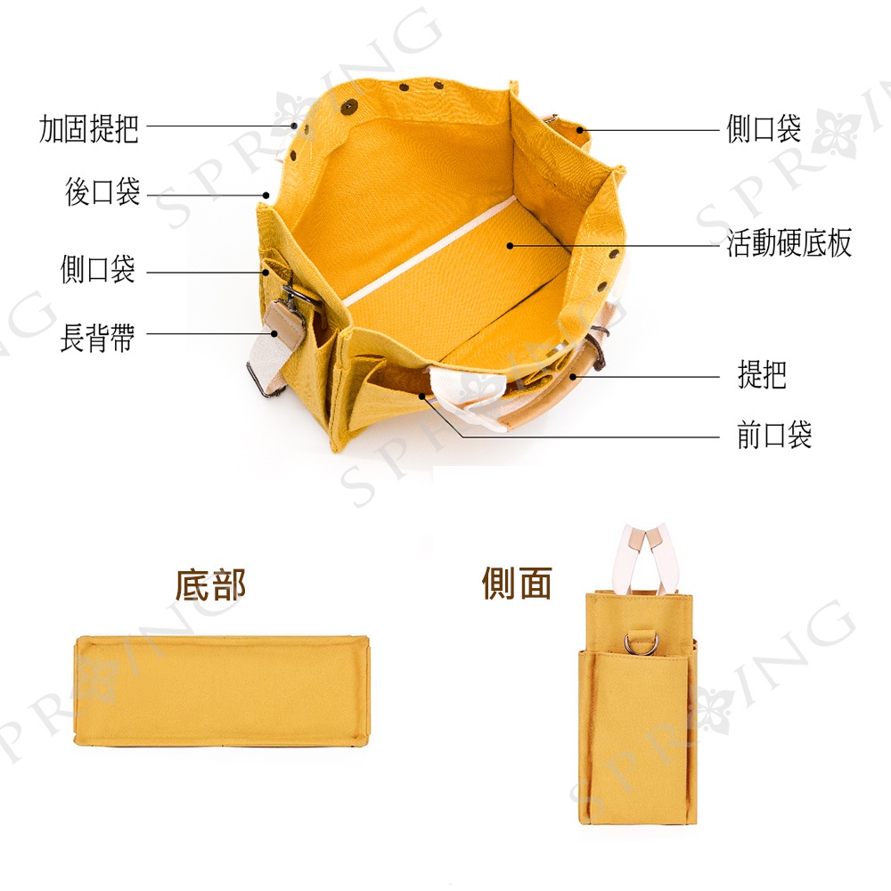 SPRING-日式簡約文青帆布大方包手提包斜背包-多色, , large