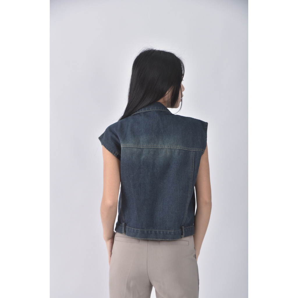 (M) m h fashion丹寧牛仔背心藍色外套二手衣, , large