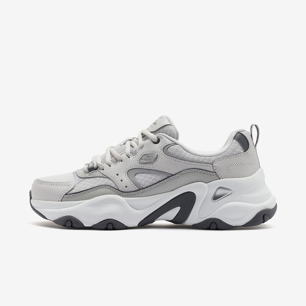 Kixpress-Skechers D'lites 5.0 女 運動休閒鞋 厚底 增高 老爹鞋 舒適 灰 白 [150521LGSL], , large