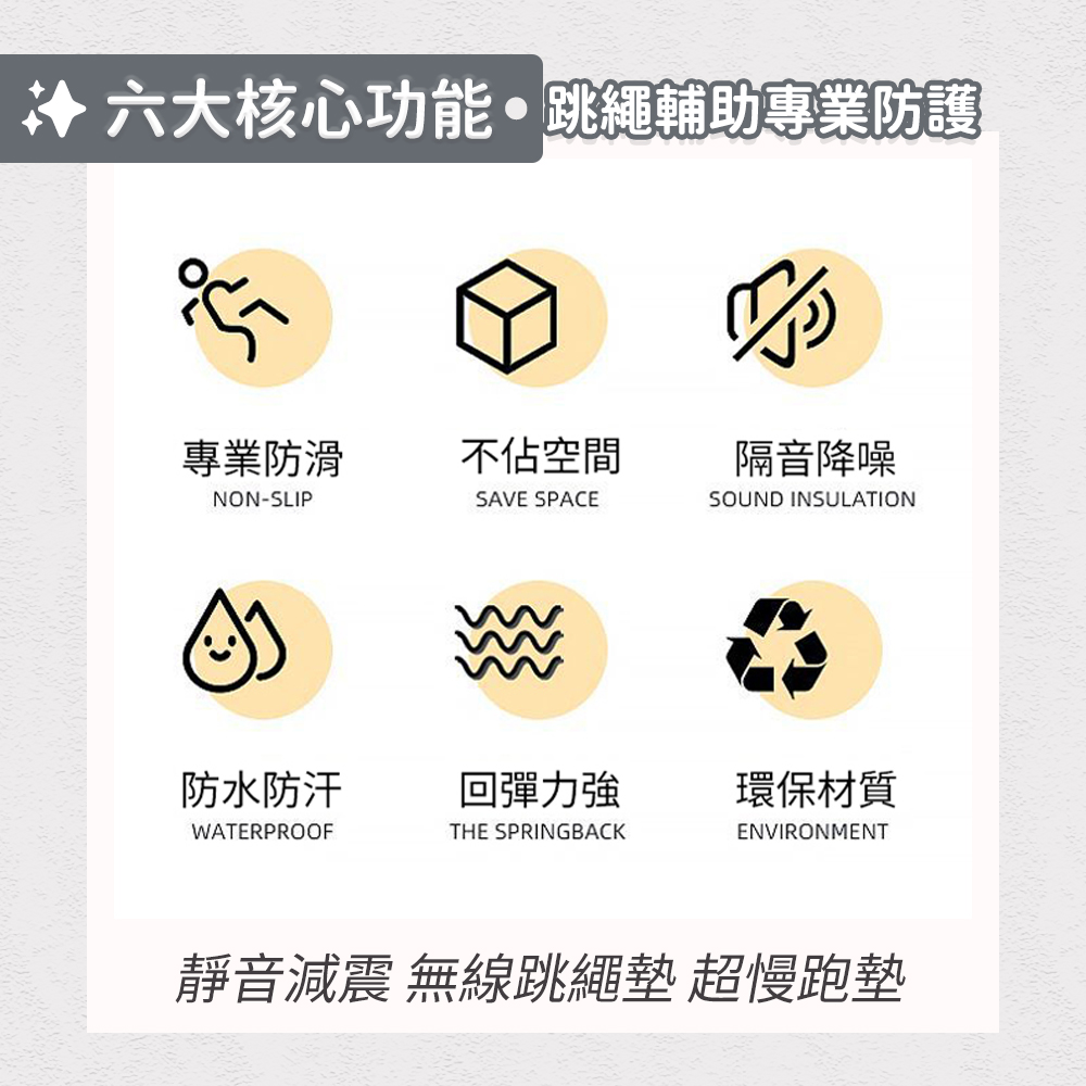 SGS certified, 12mm thickened shock-absorbing jump rope mat, super slow jogging mat, 12mm thickened/grey, , large