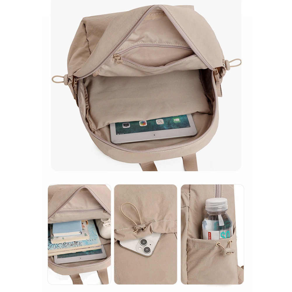 SPRING-簡約百搭尼龍後背包 牛津布尼龍布多口袋後背包-多色, , large