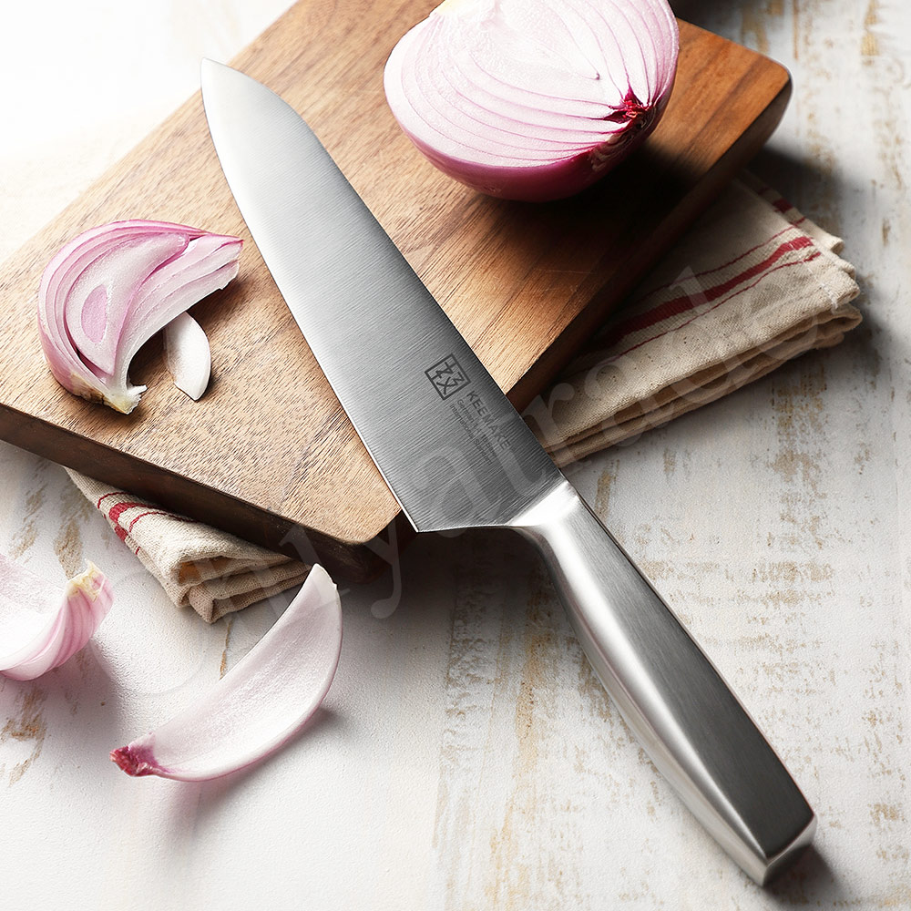 【日本極KEEMAKE】日本極 高碳鋼 輕巧極緻一體構造 不鏽鋼刀-4入組(蔬果小刀+三德+牛刀+中華包丁菜刀), , large