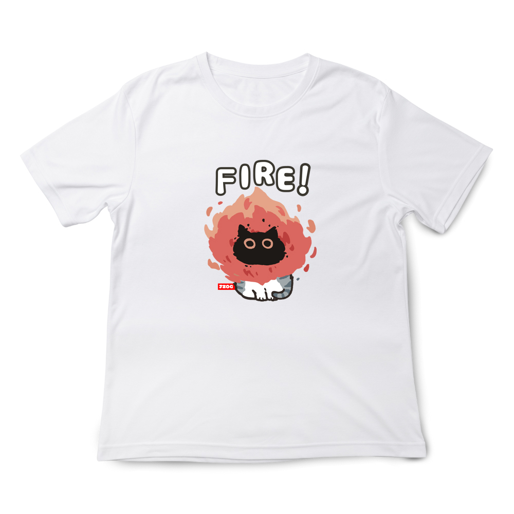 JZ TEE 黑貓變身-FIRE 印花短袖T恤, , large