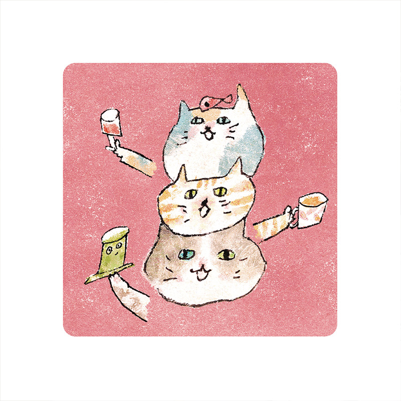 【Monster】 Soft Diatomaceous Earth Absorbent Coaster – A Cup of Life — Ducky Shen (10x10cm) – Tea Time Meoow, , large
