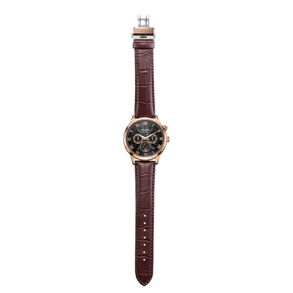 CITIZEN 星辰 光動能紳男月相手錶 AP1059-19E, , large