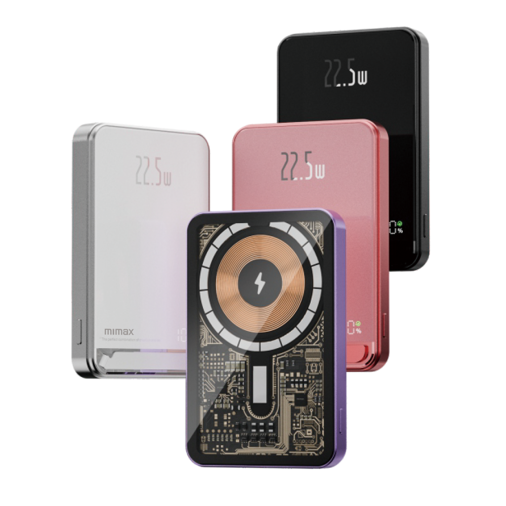 mimax 米覓 磁吸無線充支架行動電源10000mAh 輕薄大容量, , large