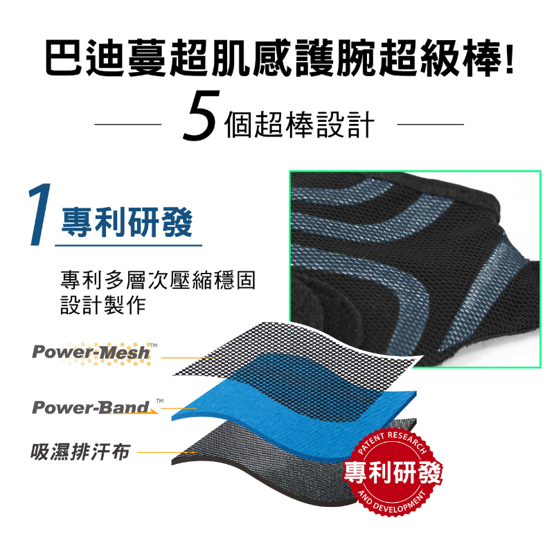超肌感貼紮護腕-1只(CT-N81105), , large