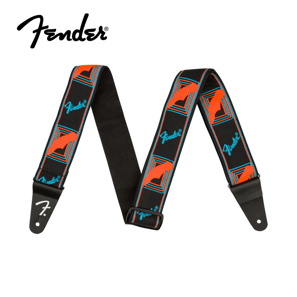Fender Neon Monogrammed Strap 吉他背帶 藍橘【敦煌樂器】, , large
