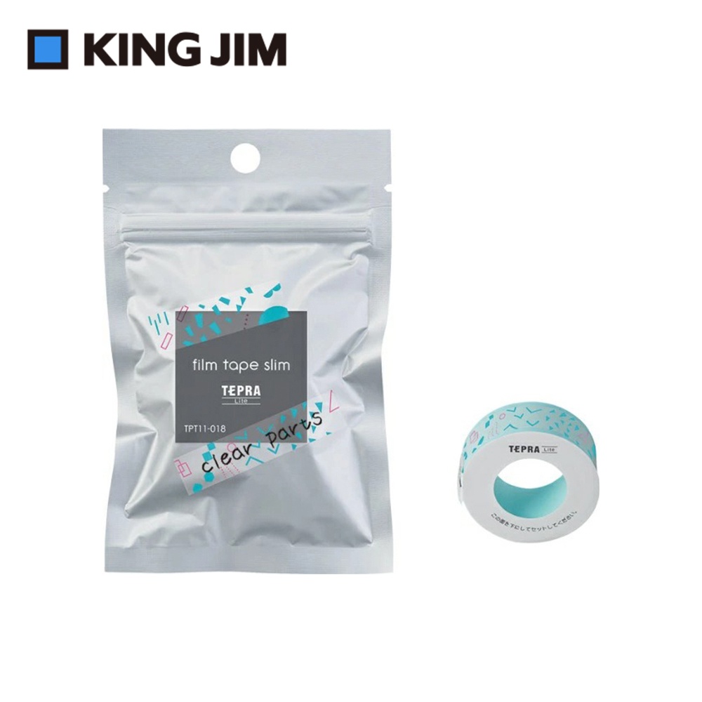 *需預訂【KING JIM】TEPRA LITE 熱感式標籤薄膜自黏膠帶 11mm(透明款)透明幾何(TPT11-018), , large