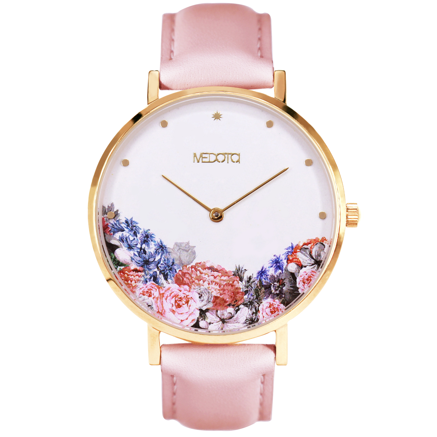 [MEDOTA] Blossom collection pink leather strap ladies watch-Fantasy garden / BO-8901, , large