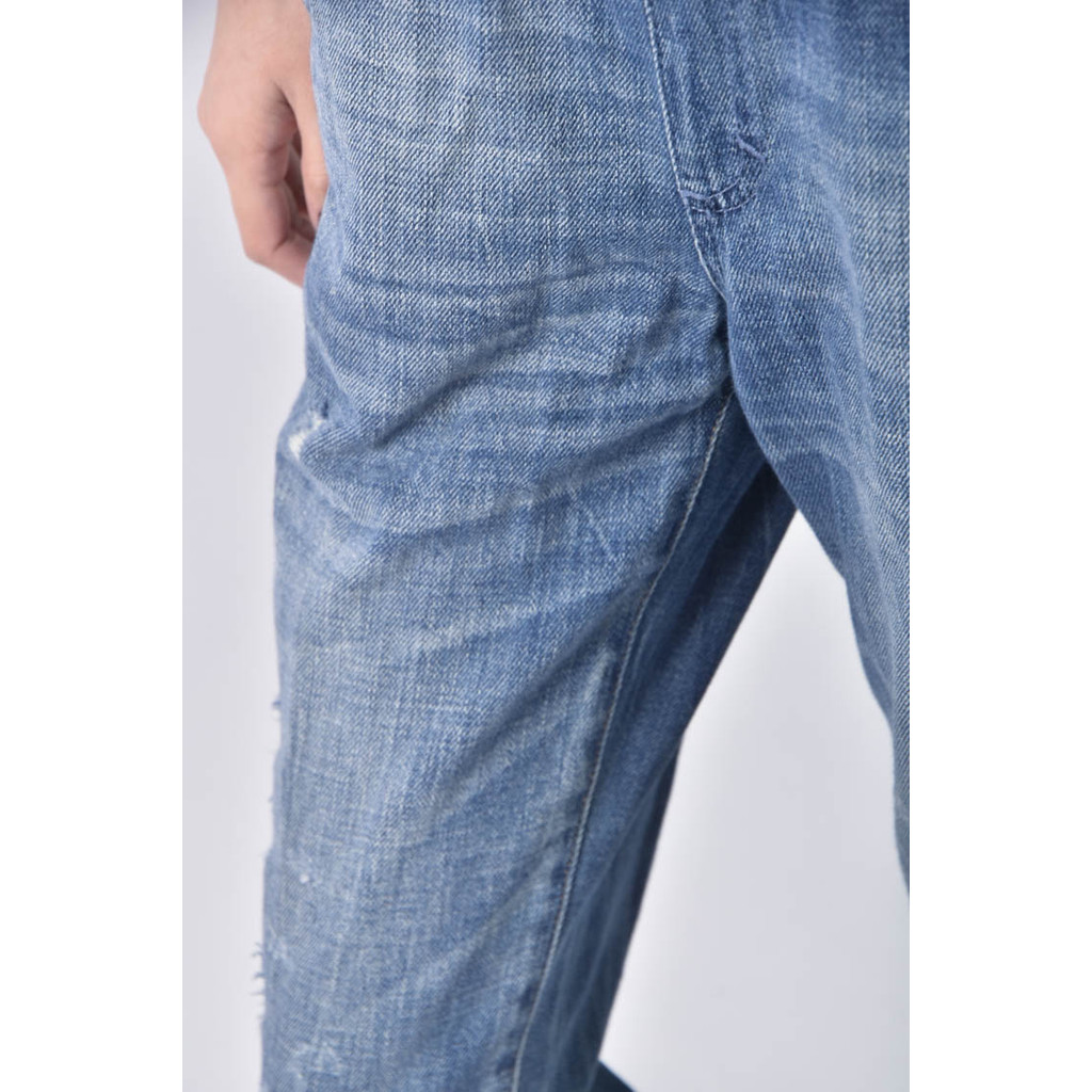 (XL) abercrombie fitch丹寧牛仔吊帶棉質純棉水洗藍色長褲二手衣, , large