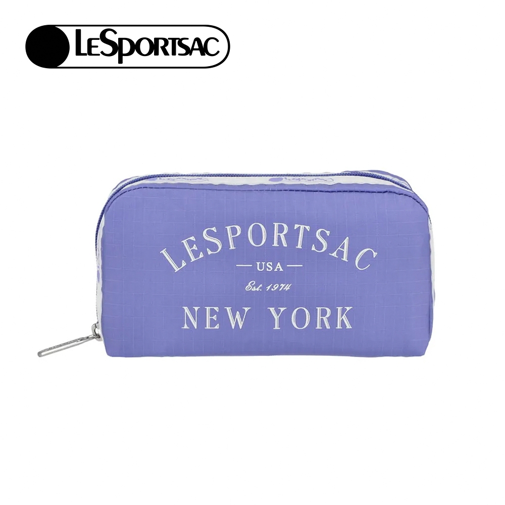 Lesportsac Rectangular Cosmetic 立體長形收納化妝包/ 品牌LOGO 紫羅蘭色, , large