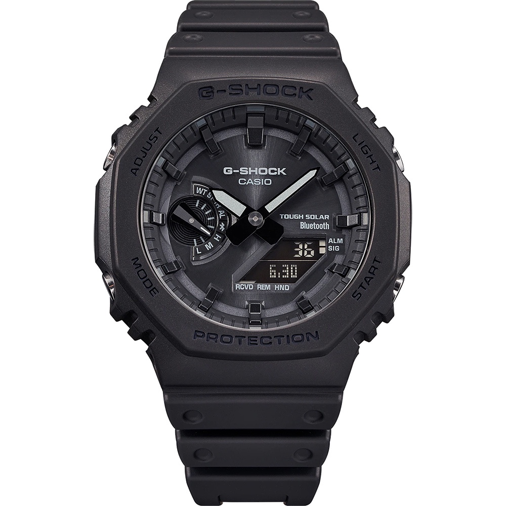 CASIO 卡西歐 G-SHOCK 極簡八角 太陽能電力智慧藍牙手錶 GA-B2100-1A1, , large