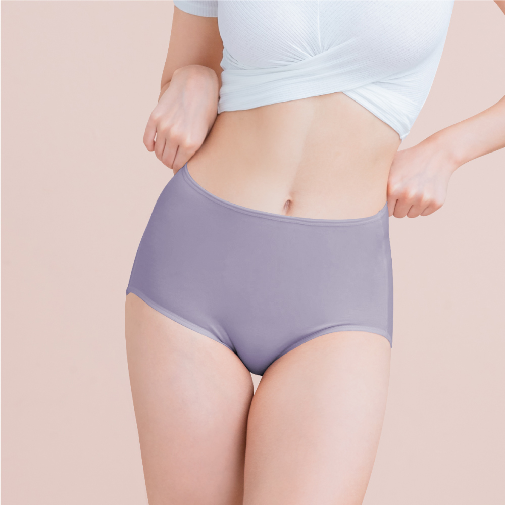 【Clany可蘭霓】美膚保養絲蛋白高腰XL-Q(2XL)內褲 玉露紫 2189-92, 玉露紫, large