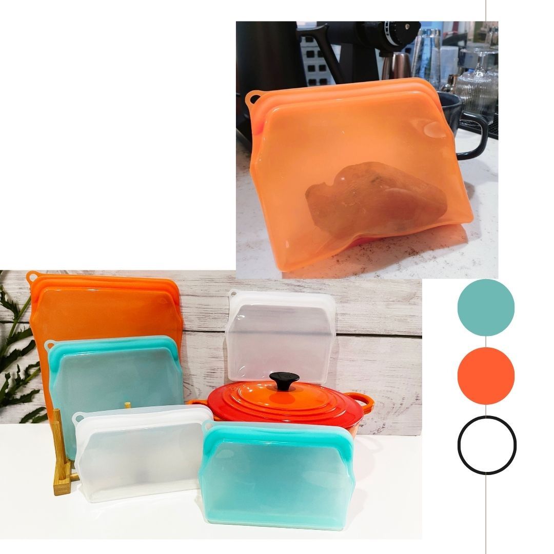 [超尚選] 330ml 陽橙橘 超密封系列保鮮袋 矽膠食物袋 食物袋 矽膠袋 矽膠密封保鮮袋 保鮮袋 舒肥袋 夾鏈袋 密封袋  Eco Believer, , large