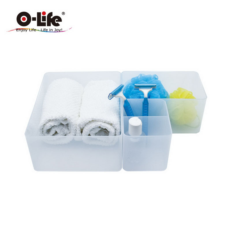 B-012 stacking storage box-red 3-piece set, , large