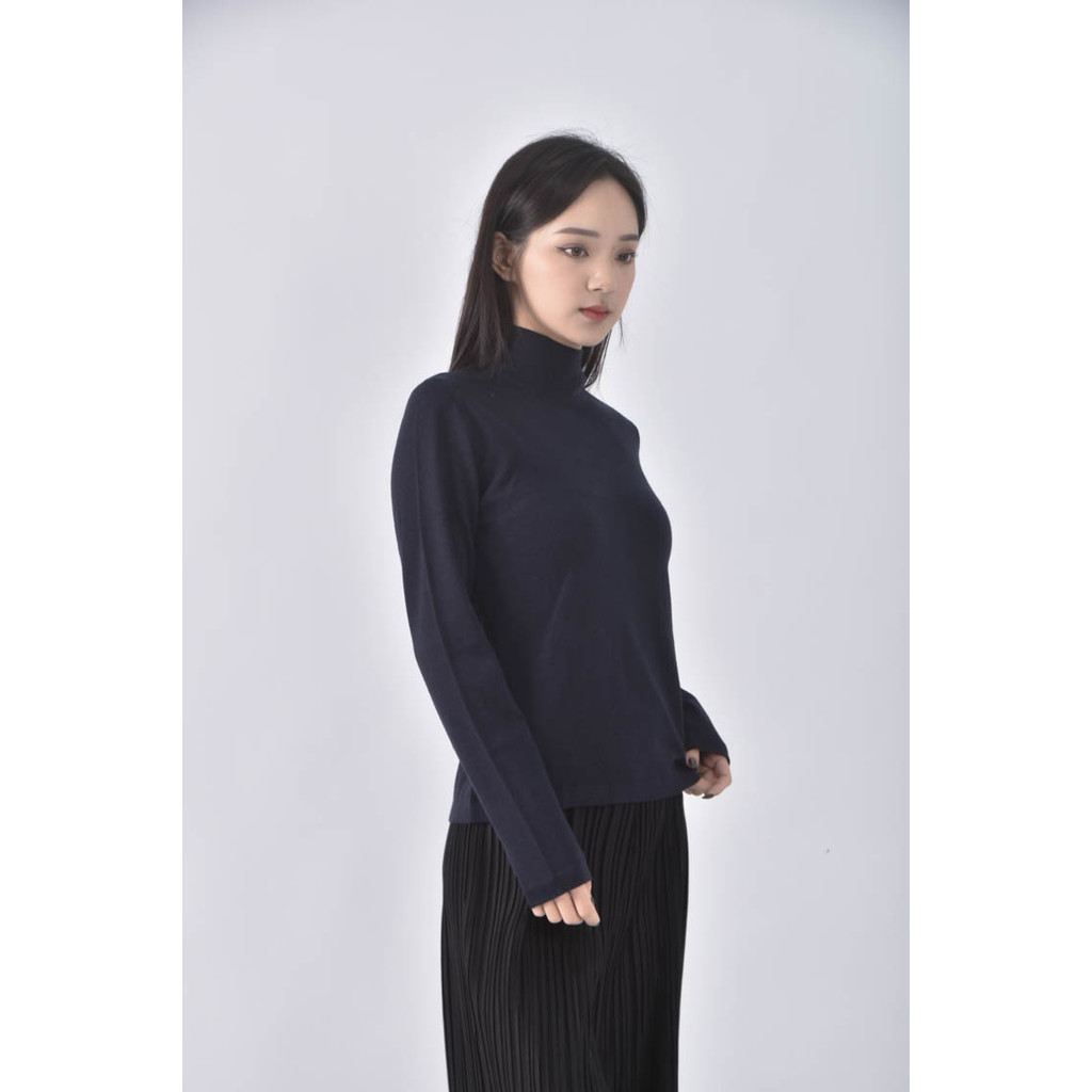 (S) liviana conti中高領藍色長袖上衣二手衣, , large