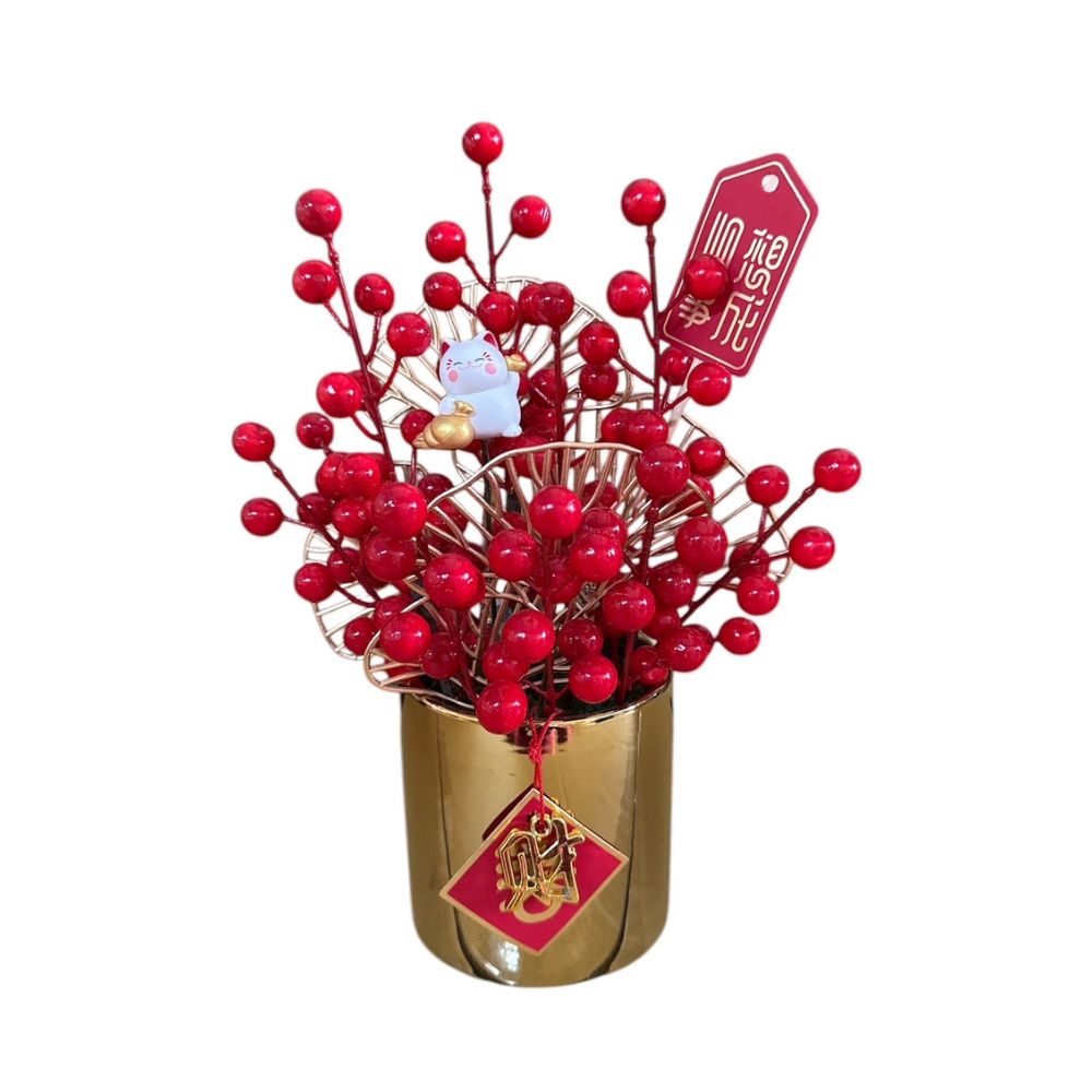 Fugui Red Fruit Potted Flower (Large), , large