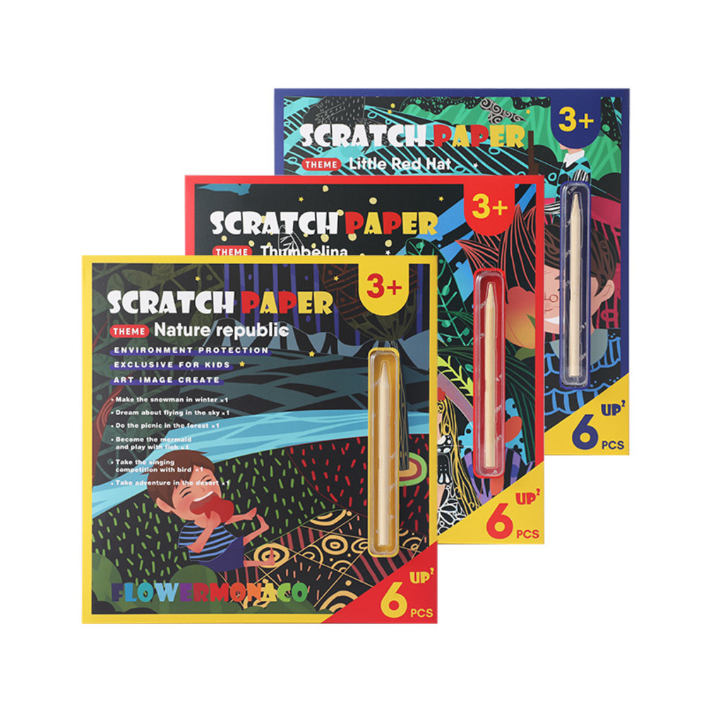 英國 Flower monaco炫彩童話故事刮畫包, , large