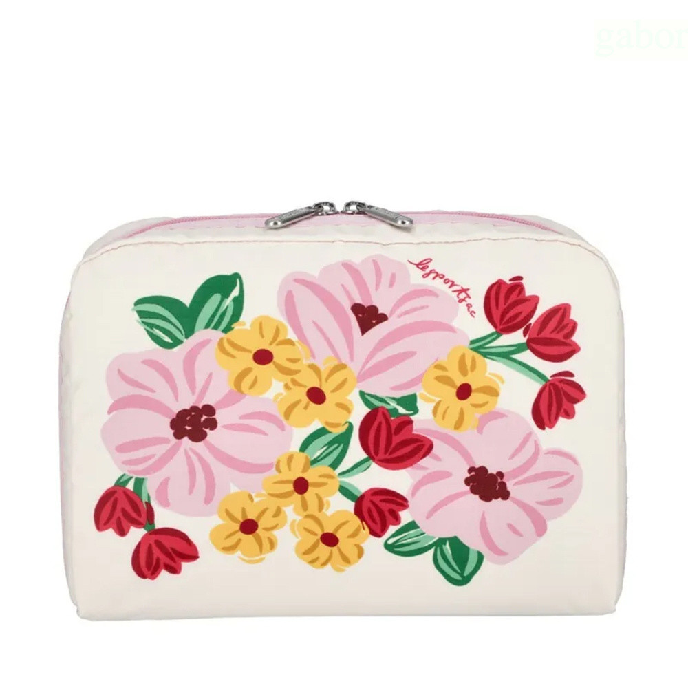 LeSportsac Extra Large Rectangular Cosmetic 加大型化妝包 -粉紅花漾, , large