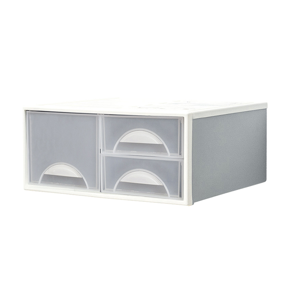 [Y HOUSE] Freely stackable three-compartment drawer storage box storage cabinet plastic storage box, , large