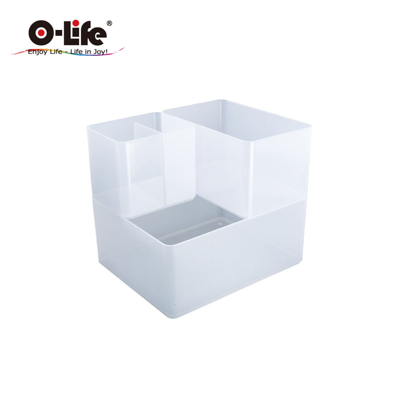 B-012 stacking storage box-red 3-piece set, , large