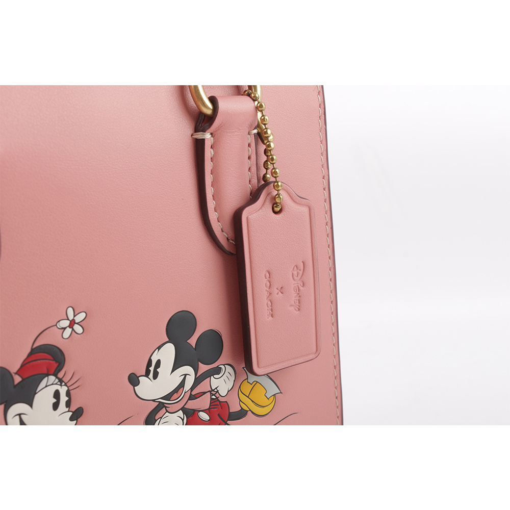 COACH Disney X Coach 米奇米妮溜冰圖案迷你二用琴譜包/淺腮紅粉, , large