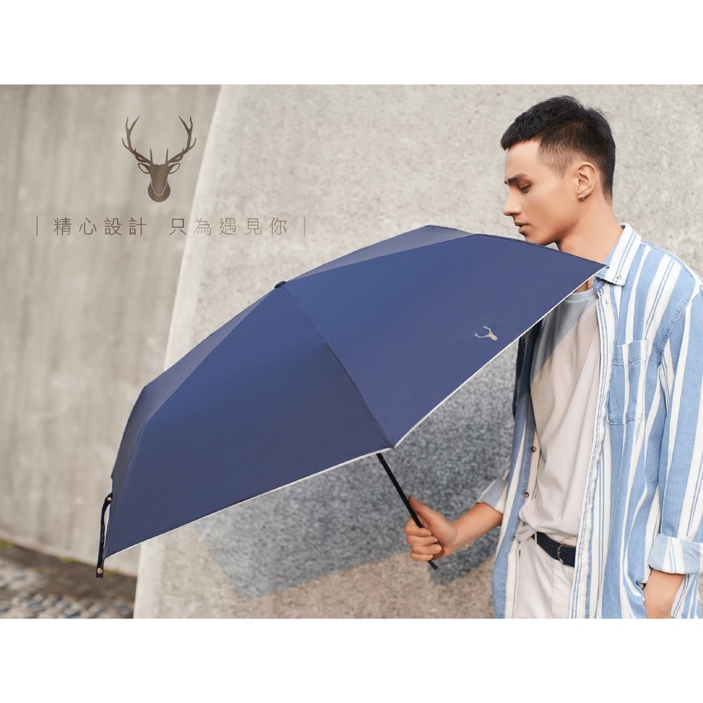 【周周生活】雨傘 現貨 折疊傘 遮陽傘  簡約麋鹿 大傘面 陽傘 摺疊傘 折疊雨傘 輕量雨傘 抗uv傘 晴雨傘 快速出貨