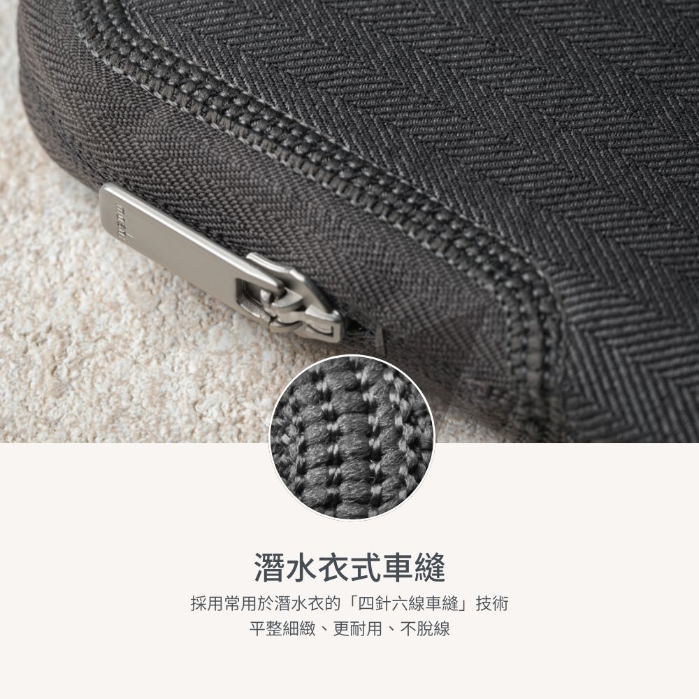 Moshi Pluma 14吋 Laptop Sleeve 輕薄防震筆電內袋-魚骨紋灰, , large