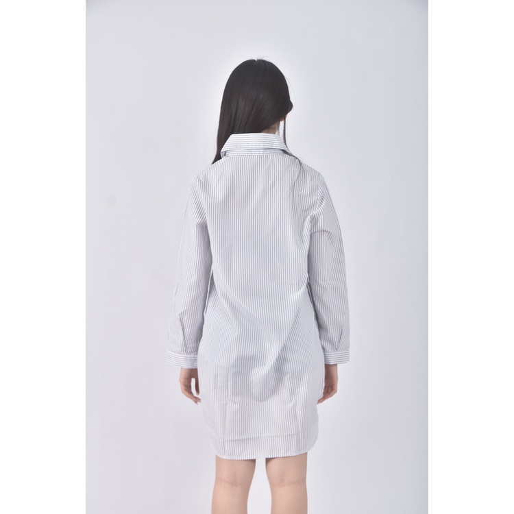 (M) eyescream質感條紋藍色長袖上衣二手衣, , large