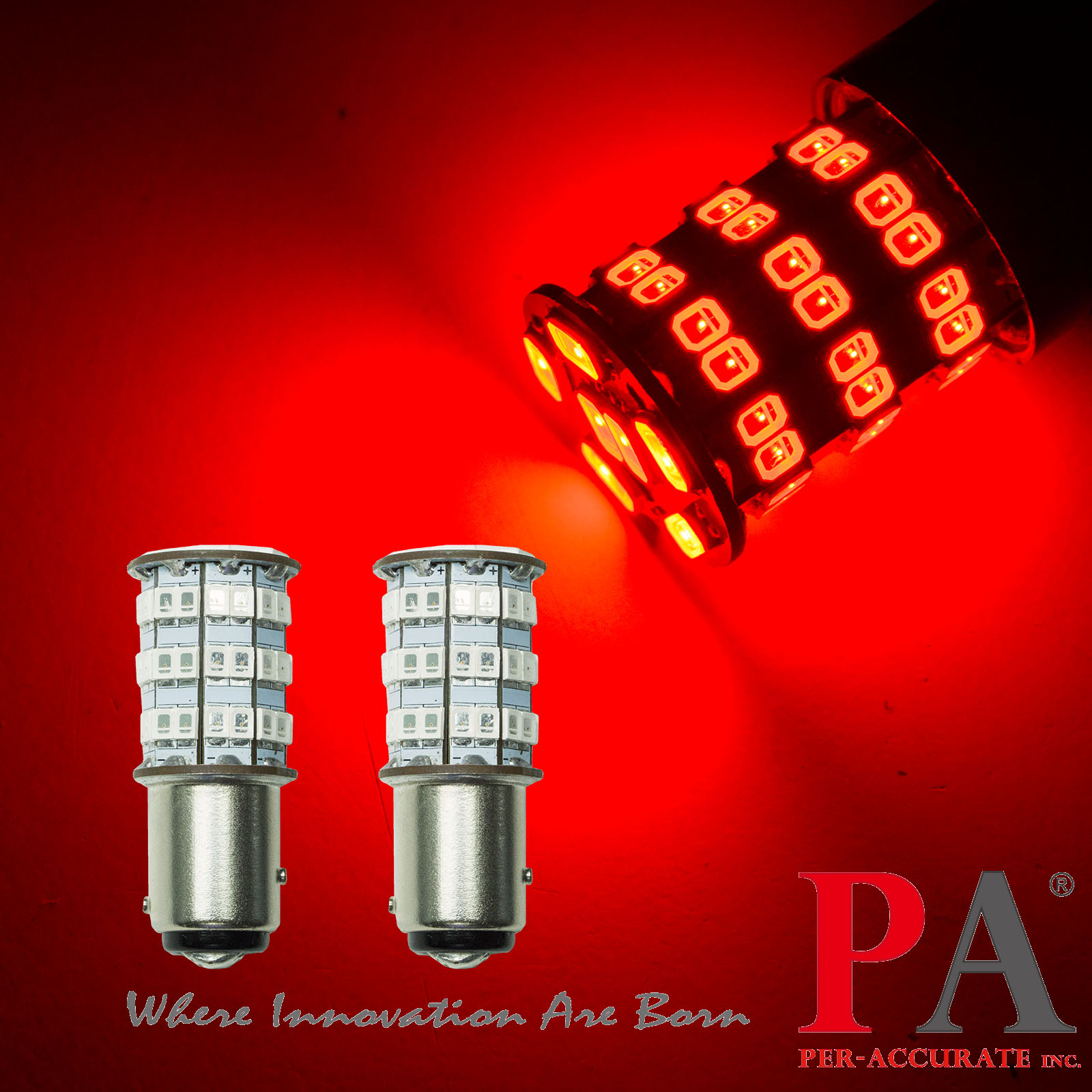 [PA LED]  55 SMD Brake Light / Tail Light Red T20 / 7443 / 7440, , large