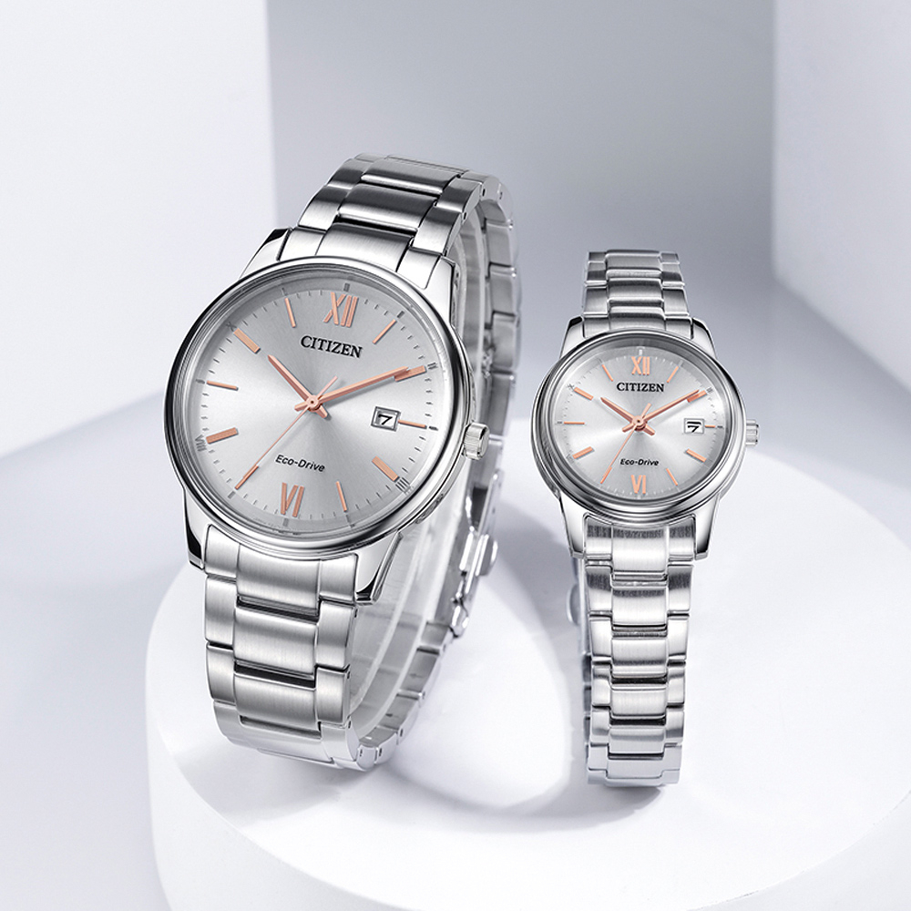 CITIZEN 星辰 光動能簡約女錶-銀 EW2318-73A, , large