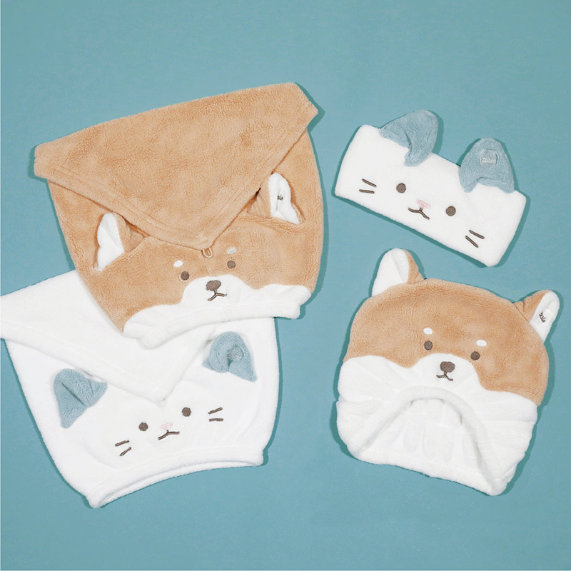 【CB JAPAN】動物造型超細纖維擦頭包巾, , large