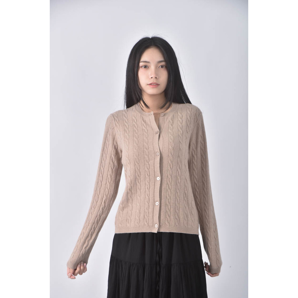 (M) uniqlo排扣棕色長袖上衣二手衣